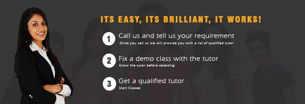 Concept Tutor banner showing lady tutor and the process of getting home tuition in delhi & ncr