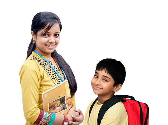 A lady tutor standing with a student symbolizing best home tutor in delhi & ncr.