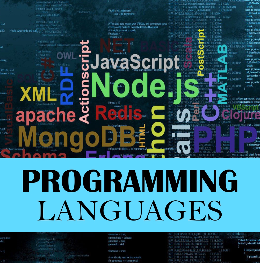 Small size imaage showcasing collage of names of programming languages symbolizing home tuition for programming languages in Ghaziabad