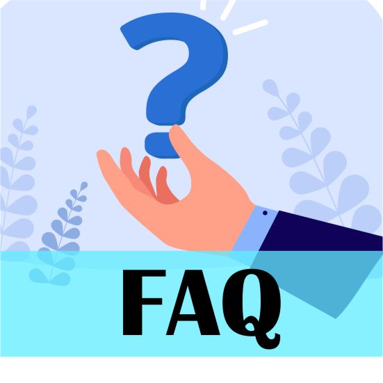 Large size caricature image showcasing a hand holding a question mark symbolizing frequently asked questions in Vatika City