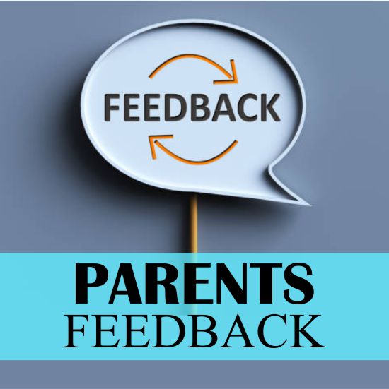 Large size decorative image showcasing a dialogue box containing the word feedback in it symbolizing what parents say about us in Vatika City