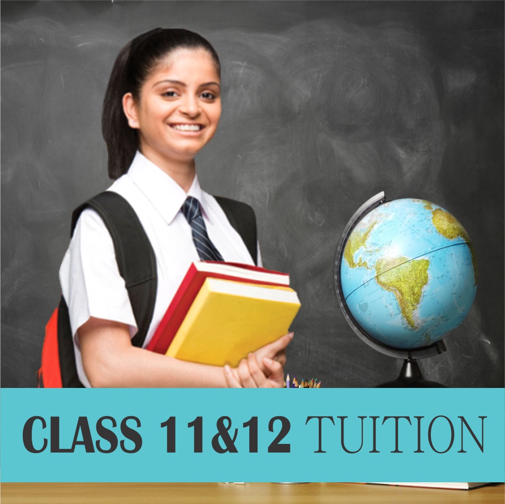 Small size image showcasin a standing teenaged school girl with books symbolizing home tuition for class 11-12 in Ghaziabad